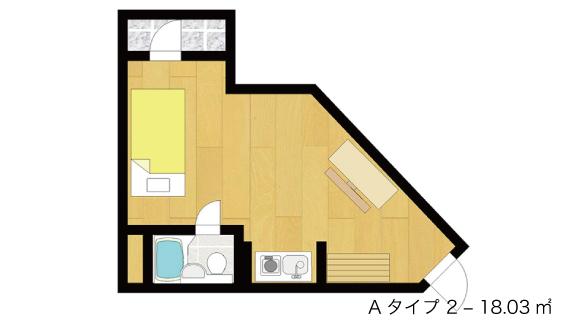 渋谷女子学生ハイツのお部屋タイプ